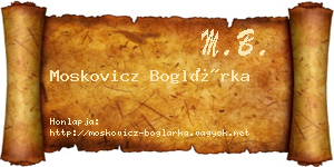 Moskovicz Boglárka névjegykártya